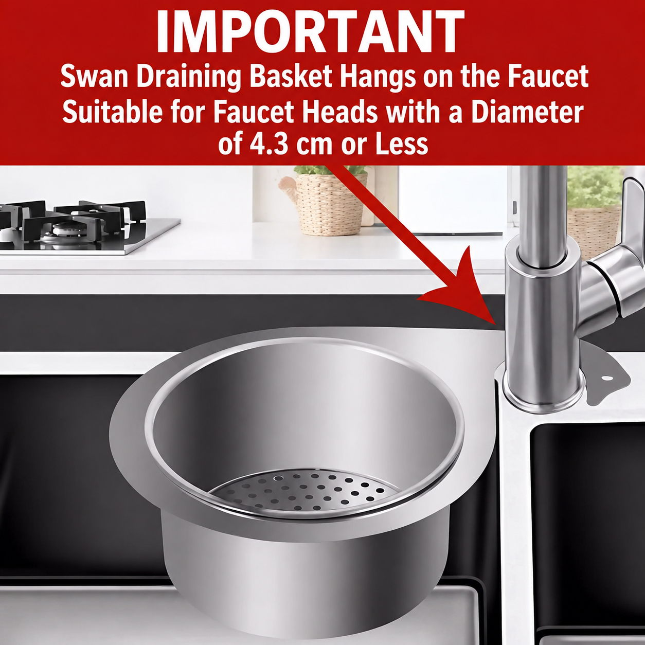 Stainless Steel Swan-Shaped Draining Basket 🦢
A practical hanging rack for your kitchen sink, designed to keep wet and dry items separate. Perfect for draining vegetables, washing dishes, and storing kitchen waste.