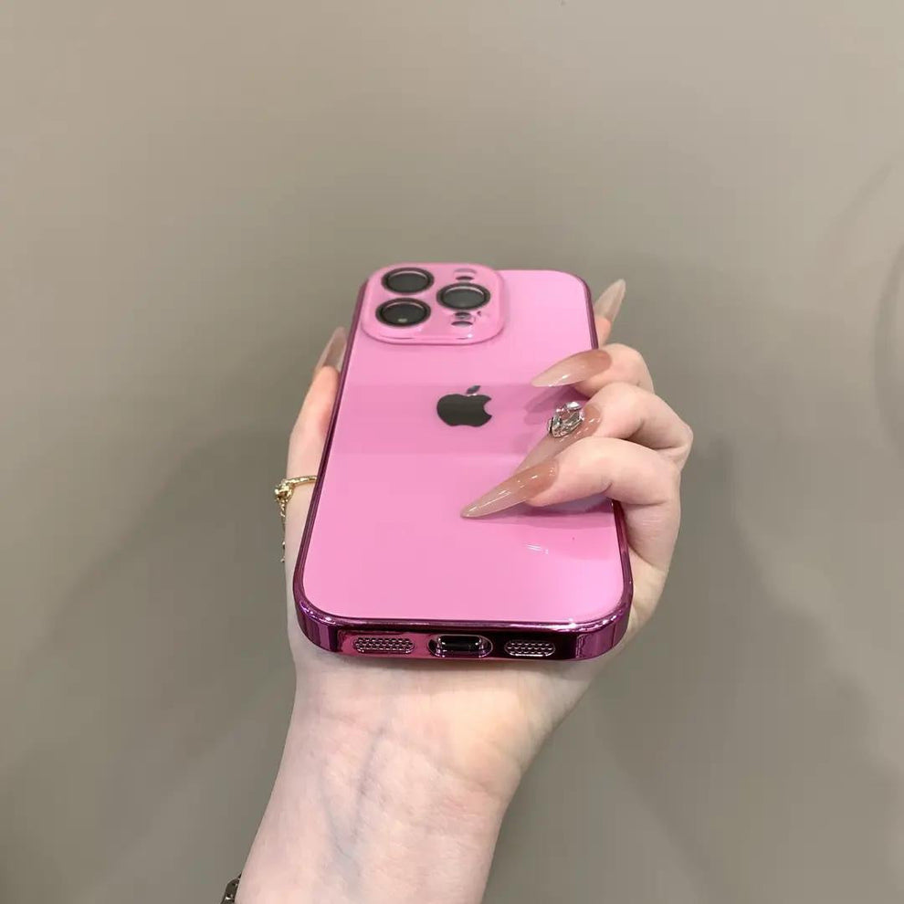 Premium INS Electroplated Glass Case with Camera Guard