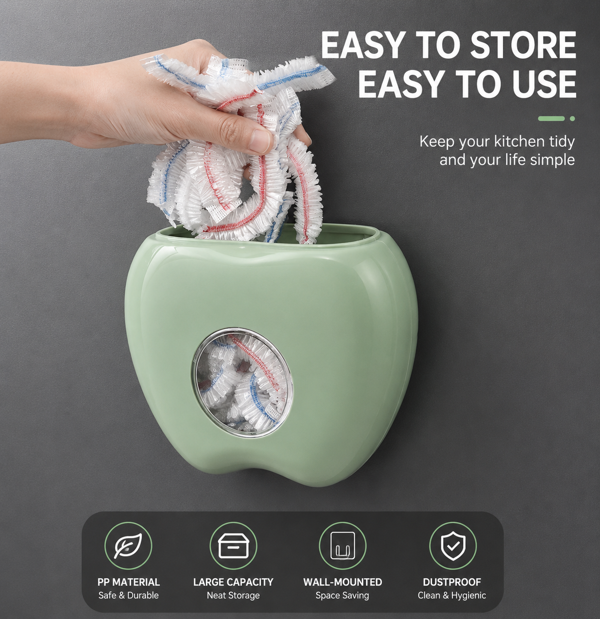 Wall-Mounted Cling Film & Bag Dispenser