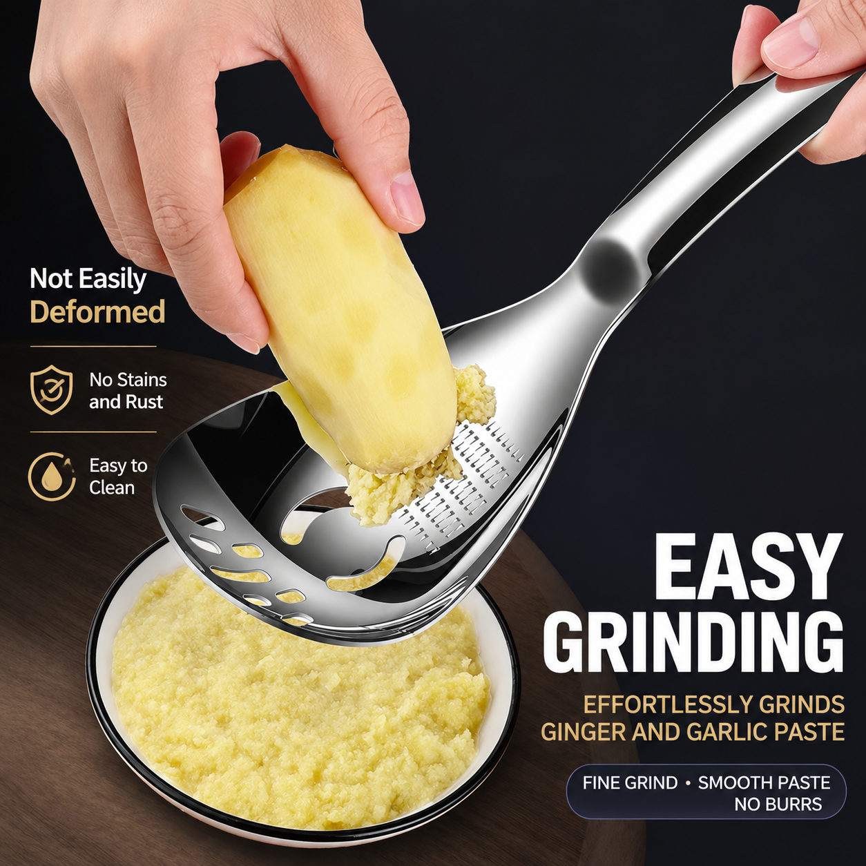 L316 Stainless Steel Masher & Strainer Spoon